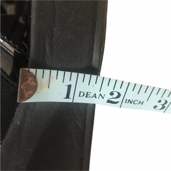 Bandolino Women Sandal Shoes 8.5 Black Slide In Wedge 3 Strap Backless Office - Picture 9 of 11